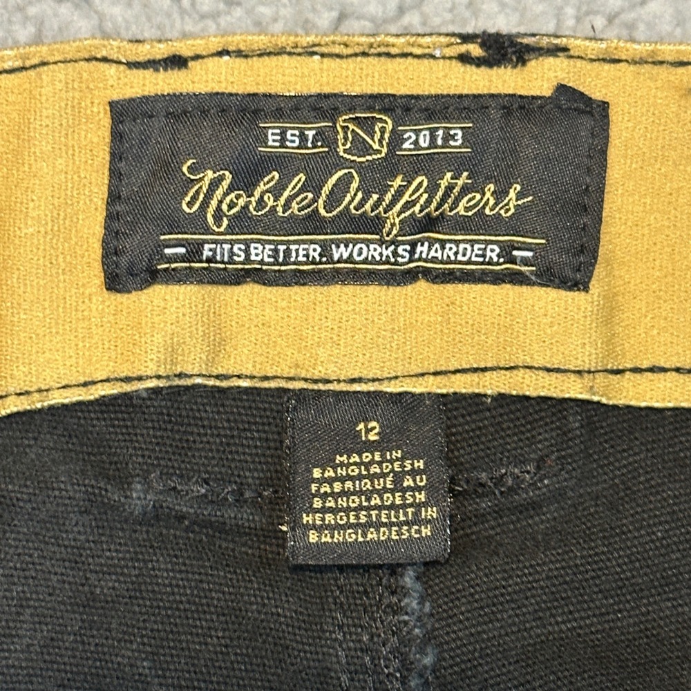 Noble Outfitters Womens Black Canvas Double Front Utility Work Pants Size 12 - Picture 2 of 8